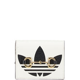 グッチ × adidas アディダス ホースビット ショルダーウォレット 2つ折り財布 702248 ホワイト ブラック レザー レディース GUCCI 【中古】