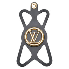 ルイ ヴィトン モノグラム ルイーズ LVサークル フォンフォルダー ストラップ M68382 ブラック ブラウン ラバー PVC レディース LOUIS VUITTON 【中古】