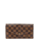 ルイ ヴィトン ダミエ ポルトフォイユ サラ 長財布 N63209 ブラウン PVC レザー レディース LOUIS VUITTON 【中古】