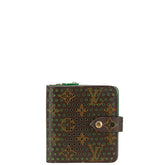 ルイ ヴィトン モノグラム ペルフォ 二つ折り財布 M95218 ヴェール ブラウン グリーン PVC レザー レディース LOUIS VUITTON 【中古】