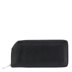 CAMILLE FOURNET カミーユフォルネ ラウンドジップ 長財布 ブラック ブルー レザー アリゲーター レディース 【中古】