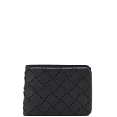 ボッテガヴェネタ イントレチャート 二つ折り財布 ブラック ラバー レディース BOTTEGAVENETA 【中古】