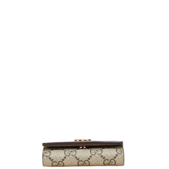 グッチ GGスプリーム GGマーモント 6連 キーケース 456118 ベージュ ピンク レザー PVC レディース GUCCI 【中古】