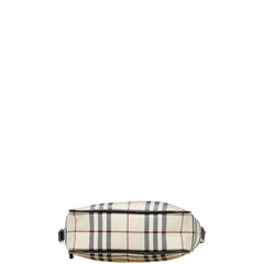 バーバリー ノバチェック 斜め掛け ショルダーバッグ ベージュ ブラウン キャンバス レザー レディース BURBERRY 【中古】