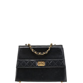 シャネル マトラッセ 台形 斜め掛け チェーン ショルダーバッグ ブラック ラムスキン レディース CHANEL 【中古】