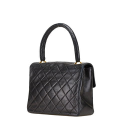 シャネル マトラッセ ココマーク ハンドバッグ ブラック ラムスキン レディース CHANEL 【中古】
