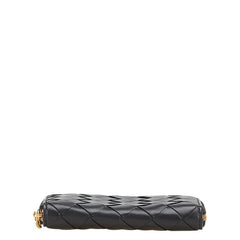 ボッテガヴェネタ イントレチャート コンパクト財布 ブラック レザー メンズ BOTTEGAVENETA 【中古】