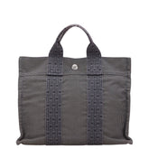 エルメス エールライン トートPM ハンドバッグ トートバッグ グレー キャンバス レディース HERMES 【中古】