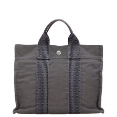 エルメス エールライン トートPM ハンドバッグ トートバッグ グレー キャンバス レディース HERMES 【中古】
