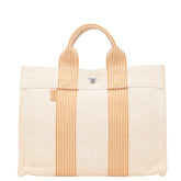 エルメス ニューフールトゥPM ハンドバッグ トートバッグ オレンジ キャンバス レディース HERMES 【中古】