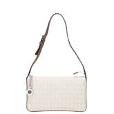 ブルガリ ロゴマニア ワンショルダーバッグ ハンドバッグ ベージュ ブラウン キャンバス レザー レディース BVLGARI 【中古】