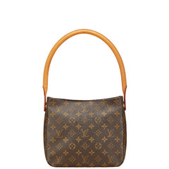 ルイ ヴィトン モノグラム ルーピングMM ショルダーバッグ ハンドバッグ M51146 ブラウン PVC レザー レディース LOUIS VUITTON 【中古】