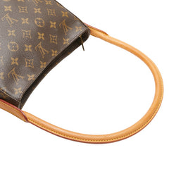 ルイ ヴィトン モノグラム ルーピングMM ショルダーバッグ ハンドバッグ M51146 ブラウン PVC レザー レディース LOUIS VUITTON 【中古】