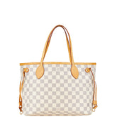 ルイ ヴィトン ダミエ アズール ネヴァーフルPM トートバッグ ショルダーバッグ N51110 ホワイト PVC レザー レディース LOUIS VUITTON 【中古】