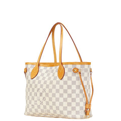 ルイ ヴィトン ダミエ アズール ネヴァーフルPM トートバッグ ショルダーバッグ N51110 ホワイト PVC レザー レディース LOUIS VUITTON 【中古】