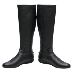 グッチ シェリーライン ロングブーツ サイズ:36.5 317050 ブラック レザー レディース GUCCI 【中古】