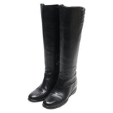 プラダ ロゴ ロングブーツ サイズ:36.5 3WZ021 ブラック レザー レディース PRADA 【中古】