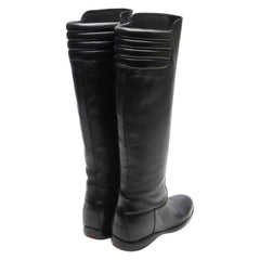 プラダ ロゴ ロングブーツ サイズ:36.5 3WZ021 ブラック レザー レディース PRADA 【中古】