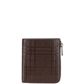 バーバリー チェック 二つ折り財布 キーケース ブラウン レザー レディース BURBERRY 【中古】