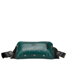 ジミーチュウ スタースタッズ ボディバッグ ウエストバッグ グリーン ブラック レザー レディース JIMMY CHOO 【中古】