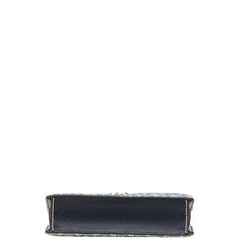 ジミーチュウ JCモノグラム VARENNE AVENUE QUAD 23SS デニムキルティング チェーンショルダーバッグ インディゴ ブルー コットン レザー レディース JIMMY CHOO 【中古】