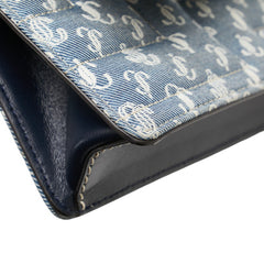 ジミーチュウ JCモノグラム VARENNE AVENUE QUAD 23SS デニムキルティング チェーンショルダーバッグ インディゴ ブルー コットン レザー レディース JIMMY CHOO 【中古】