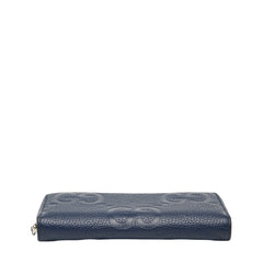グッチ ジャンボGG 長財布 ラウンドファスナー 825958 ネイビー レザー メンズ GUCCI 【中古】