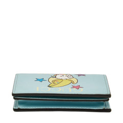 グッチ ばなにゃ 二つ折り財布 701009 ブルー レザー レディース GUCCI 【中古】
