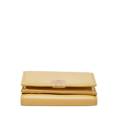 ロエベ アナグラム トライフォールド 三つ折り財布 イエロー レザー レディース LOEWE 【中古】