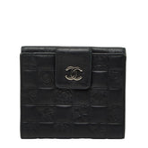 シャネル アイコン 二つ折り財布 A24212 ブラック レザー レディース CHANEL 【中古】