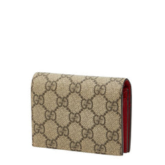 グッチ GGスプリーム ボスコ 二つ折り財布 コンパクトウォレット 506277 ベージュ マルチカラー PVC レディース GUCCI 【中古】