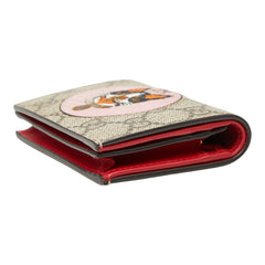 グッチ GGスプリーム ボスコ 二つ折り財布 コンパクトウォレット 506277 ベージュ マルチカラー PVC レディース GUCCI 【中古】