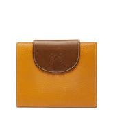 ロエベ アナグラム 二つ折り財布 ブラウン レザー レディース LOEWE 【中古】
