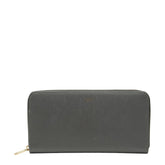 セリーヌ ラウンドファスナー 長財布 グレー レザー レディース CELINE 【中古】