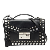 プラダ スタッズ ハンドバッグ ショルダーバッグ 2WAY ブラック サフィアーノレザー/ビジュー レディース PRADA 【中古】