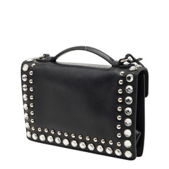 プラダ スタッズ ハンドバッグ ショルダーバッグ 2WAY ブラック サフィアーノレザー/ビジュー レディース PRADA 【中古】