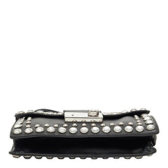 プラダ スタッズ ハンドバッグ ショルダーバッグ 2WAY ブラック サフィアーノレザー/ビジュー レディース PRADA 【中古】