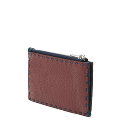 フェンディ セレリア フラグメントケース カードケース ネイビー レッド レザー レディース FENDI 【中古】