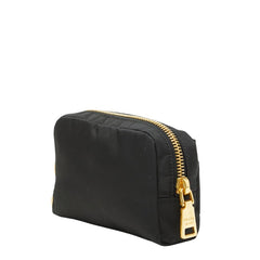 プラダ リボン ロゴ ポーチ ブラック ナイロン レディース PRADA 【中古】