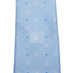 ルイ ヴィトン LV ブラゾン ドット ネクタイ M94774 ブルークレール シルク メンズ LOUIS VUITTON 【中古】