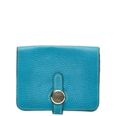 エルメス ドゴン コインケース 小銭入れ ブルー系 トゴ レディース HERMES 【中古】