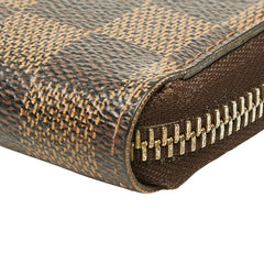 ルイ ヴィトン ダミエ ジッピーウォレット ラウンドファスナー 長財布 N60015 ブラウン PVC レザー レディース LOUIS VUITTON 【中古】