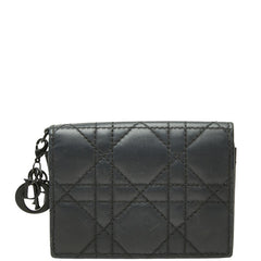 ディオール カナージュ レディディオール Bloom カードケース カードホルダー 名刺入れ ブラック レザー レディース Dior 【中古】