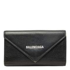 バレンシアガ ペーパー 6連 キーケース 499204 ブラック レザー レディース BALENCIAGA 中古