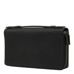ダンヒル サイドカー ダブルジップ オーガナイザー ウォレット 長財布 ブラック レザー レディース Dunhill 中古