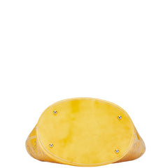 シャネル パンチング ココマーク NO5 ハンドバッグ トートバッグ イエロー パテントレザー レディース CHANEL 【中古】