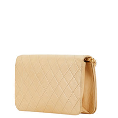 シャネル マトラッセ ココマーク プッシュロック チェーン ショルダーバッグ ベージュ ラムスキン レディース CHANEL 【中古】