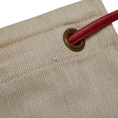 エルメス アリーヌPM ワンショルダーバッグ ベージュ レッド コットン レザー レディース HERMES 【中古】