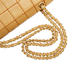 シャネル ワイルドステッチ チョコバー チェーン ショルダーバッグ ベージュ ラムスキン レディース CHANEL 【中古】