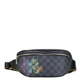 ルイ ヴィトン ダミエ グラフィット リンク バムバッグ ウエストバッグ ボディバッグ N40276 ブラック PVC レザー メンズ LOUIS VUITTON 【中古】